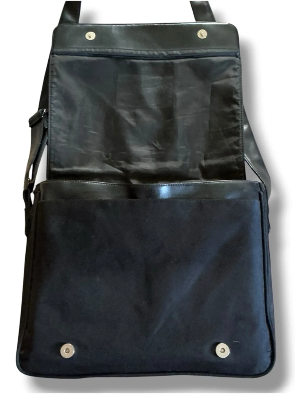 Jack Daniels Black Leather Messenger Satchel